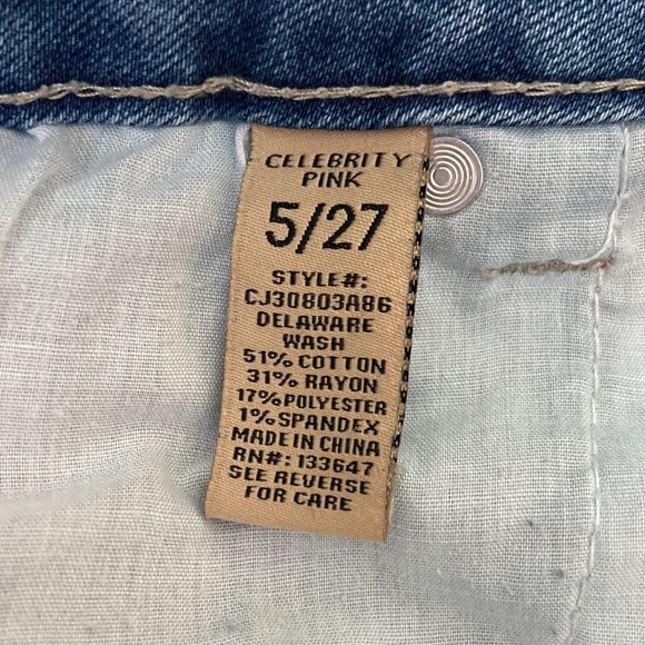 Celebrity Pink Stretchy Jean Shorts - Size 5/27 - Picture 4 of 5